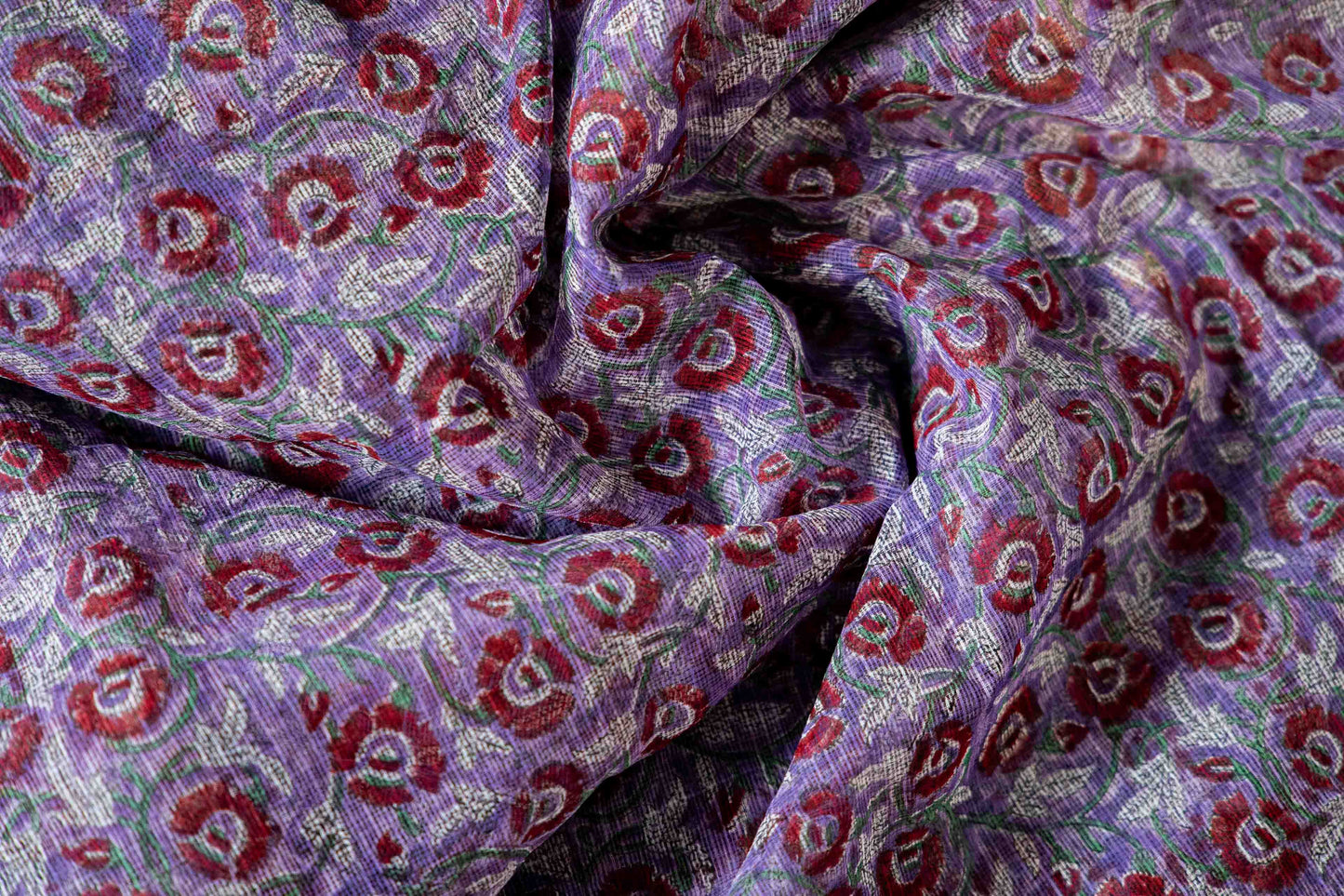 Bagru Kota Doria Handloom Saree – Onion Pink Block Print, Cotton with Blouse