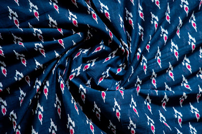 Bagru Handloom Mul Mul Cotton Saree – Black Block Print