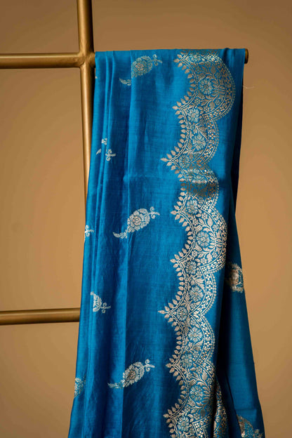 Feroza Banarsi Cotton Silk Saree – Kalgi Leaf Motif