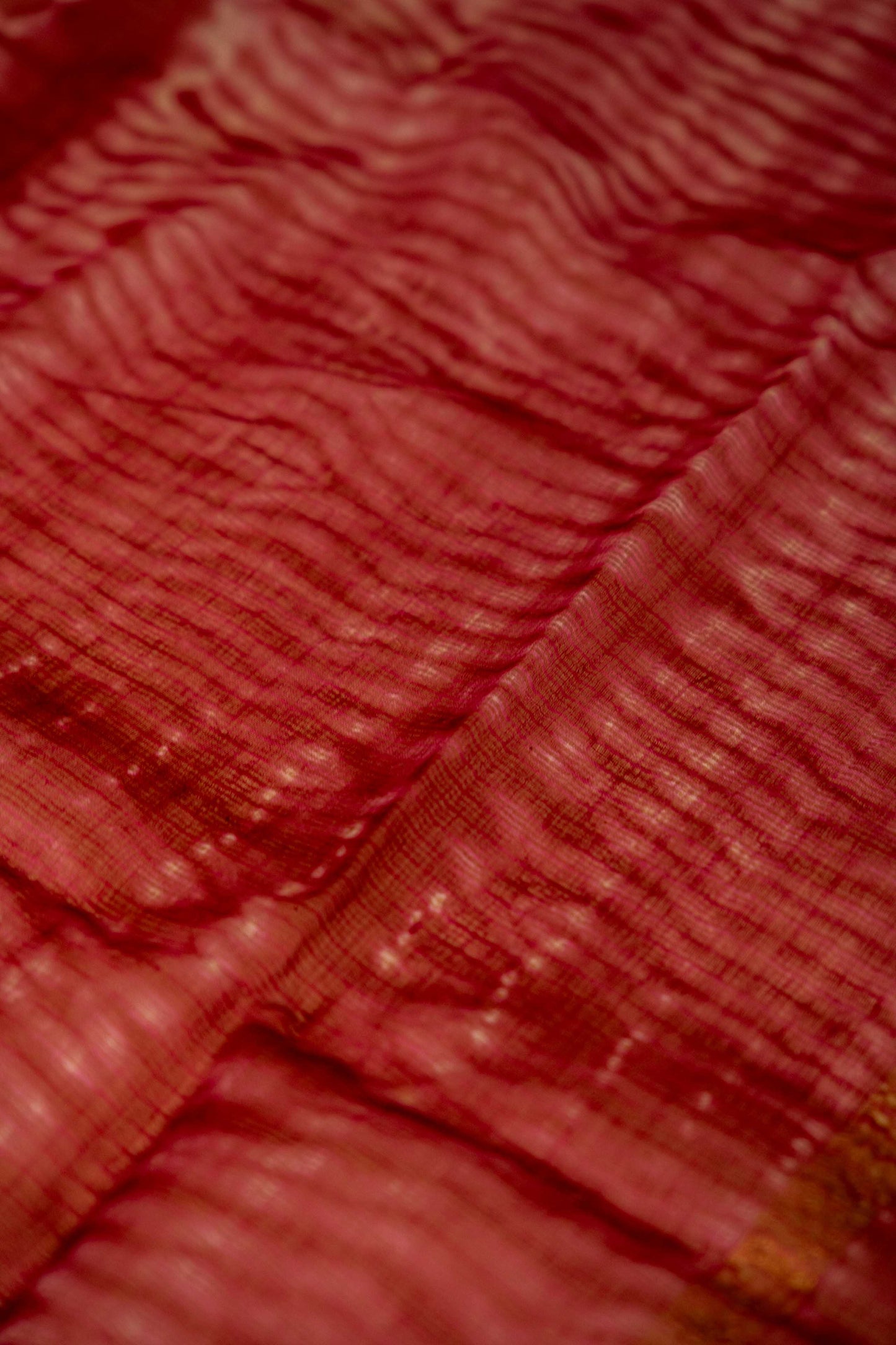 Kota Doria Handloom Saree – Magenta Block Print, Pure Bagru Cotton