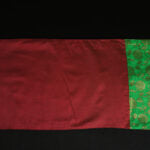 Table Runner Maroon  Silk Blend with green Brocade