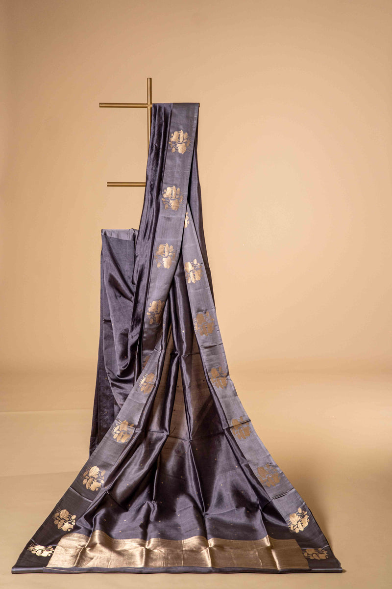 Pure Banarasi Silk Saree, Open Border