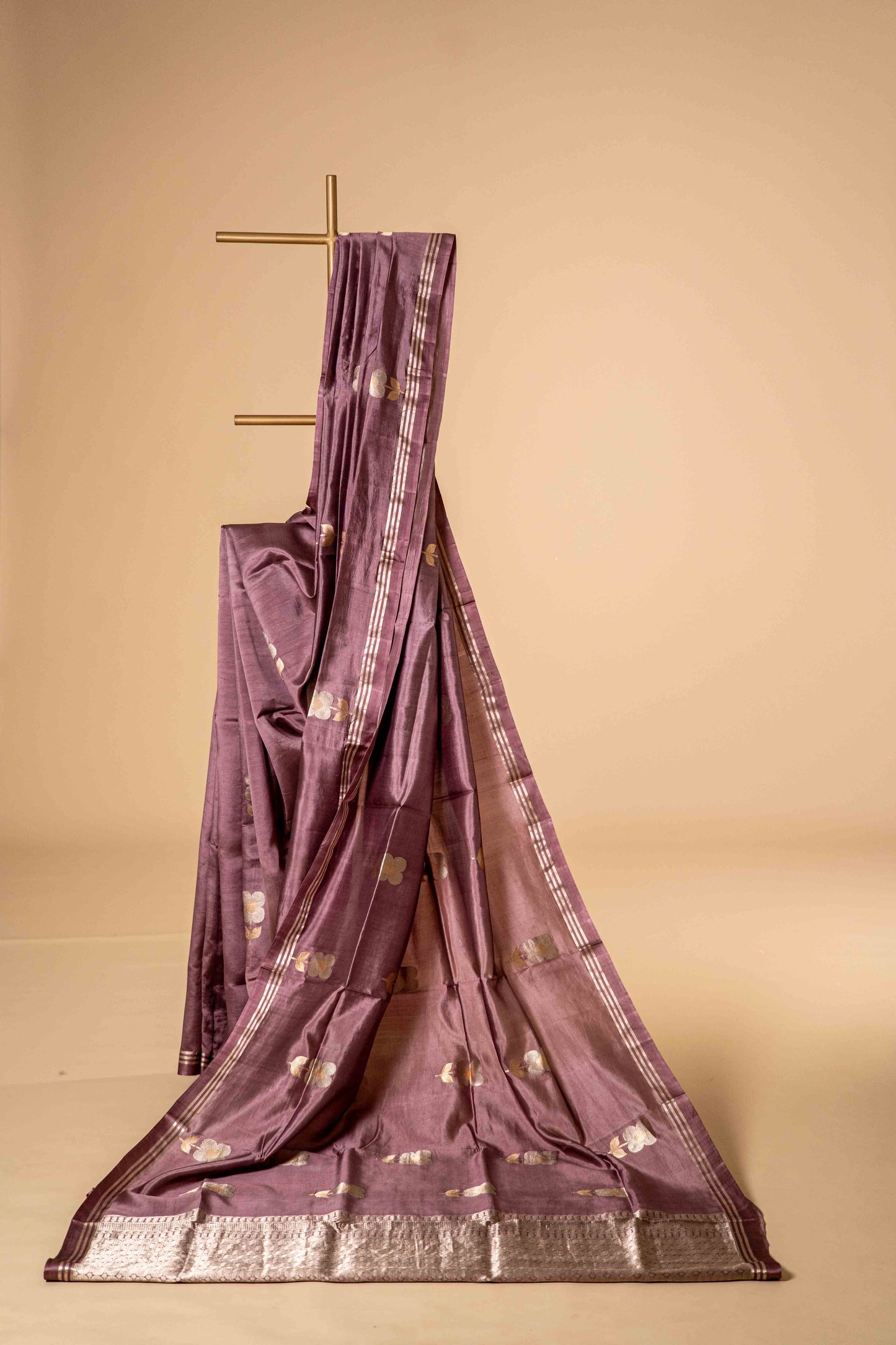 Pure Kora Silk with Flower Motif