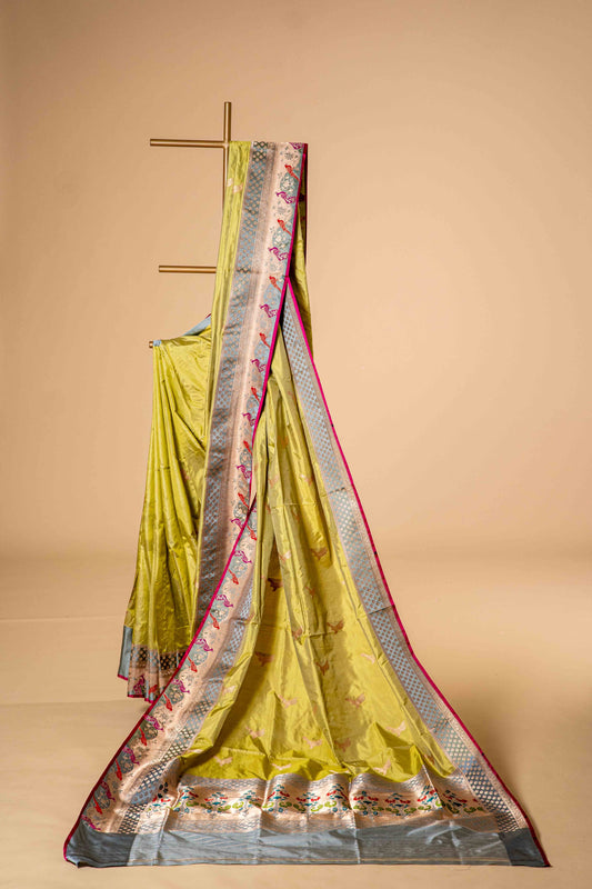 Pure Katan Banrasi with Bird Motif