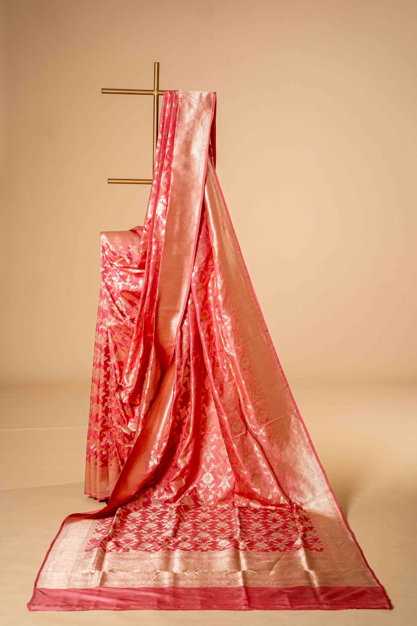 Pure Katan Banarsi Silk With Bel Zari Floral Work