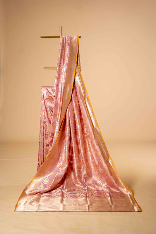 Pure Katan Banarsi Silk With Betel Leaf Zari Work