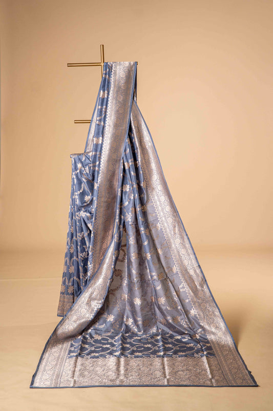 Pure Katan Banarsi With Bel Zari Work