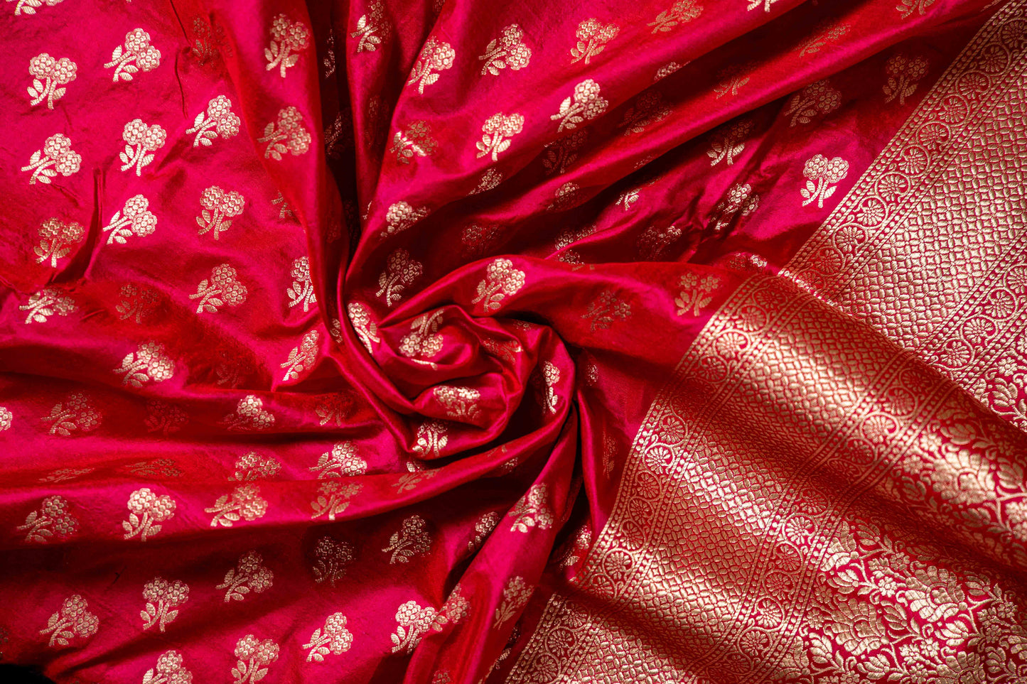 Pure Katan Silk Saree With Grapes Motif