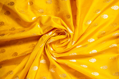 Pure Katan Banarasi Silk Saree With Small Motif - Atulyakarigari