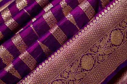 Pure Katan banarsi with intricate stripes