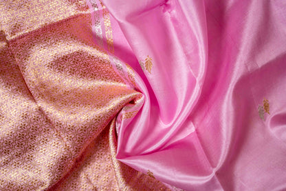 Pure Banarsi Katan Silk With Small Leaf Motif