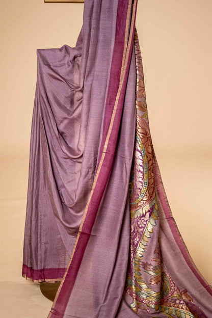 Pure khadi silk with half body round motif