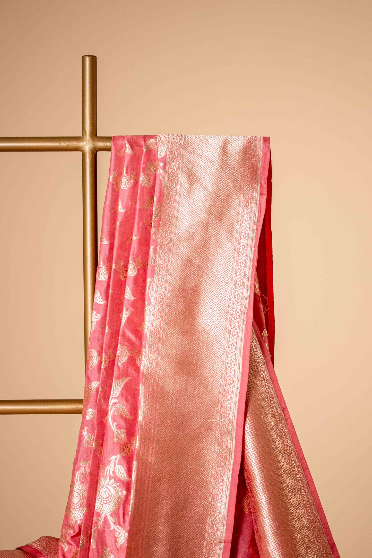 Pure Katan Banarsi Silk With Bel Zari Floral Work