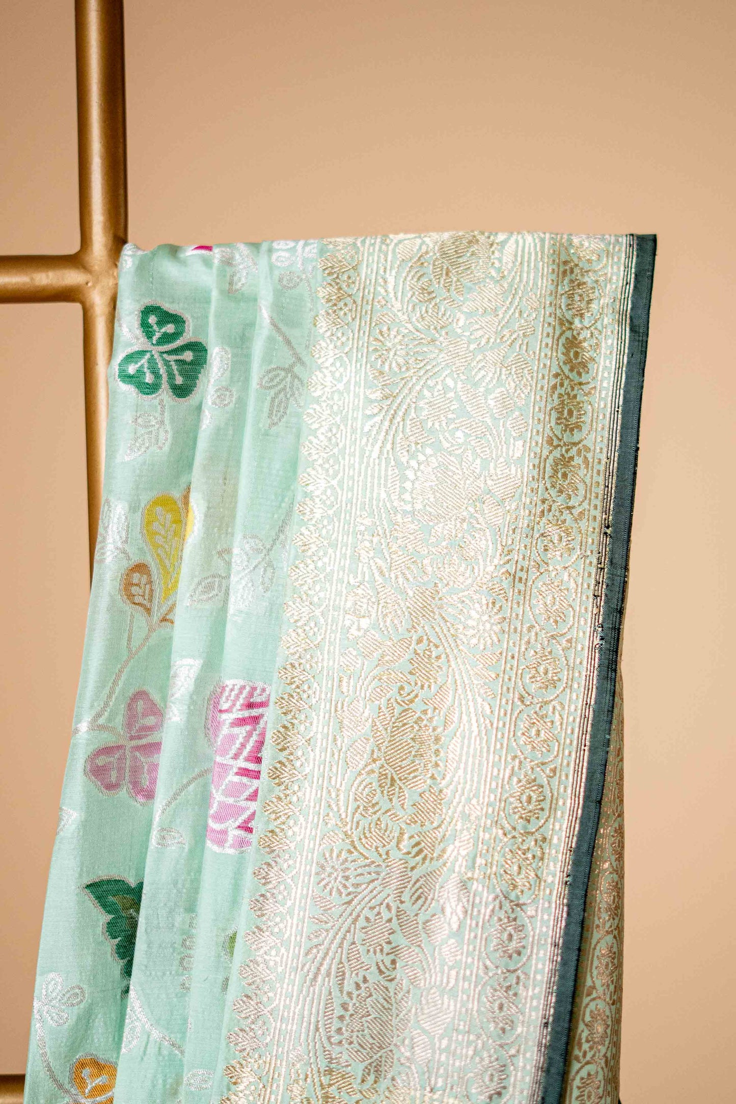 Pure Katan Banarsi Silk With Colourful Motif