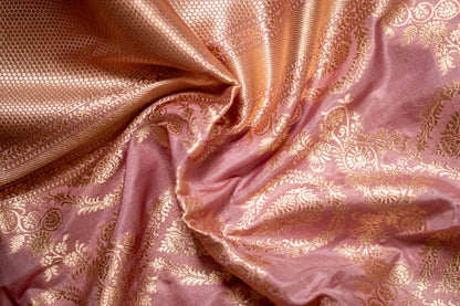 Pure Katan Banarsi Silk With Betel Leaf Zari Work