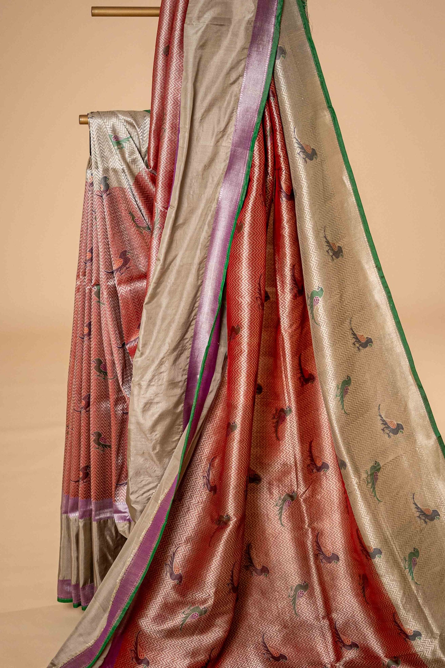 Pure Banarsi Katan Silk With Zari Weaving