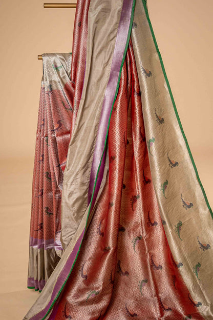 Pure Banarsi Katan Silk With Zari Weaving