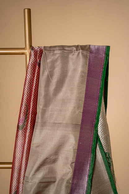 Pure Banarsi Katan Silk With Zari Weaving