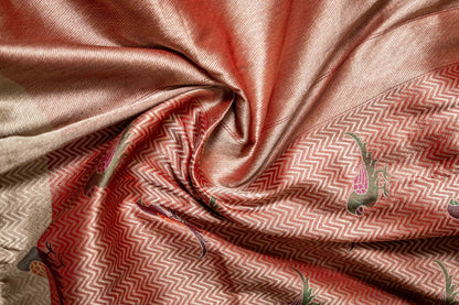 Pure Banarsi Katan Silk With Zari Weaving