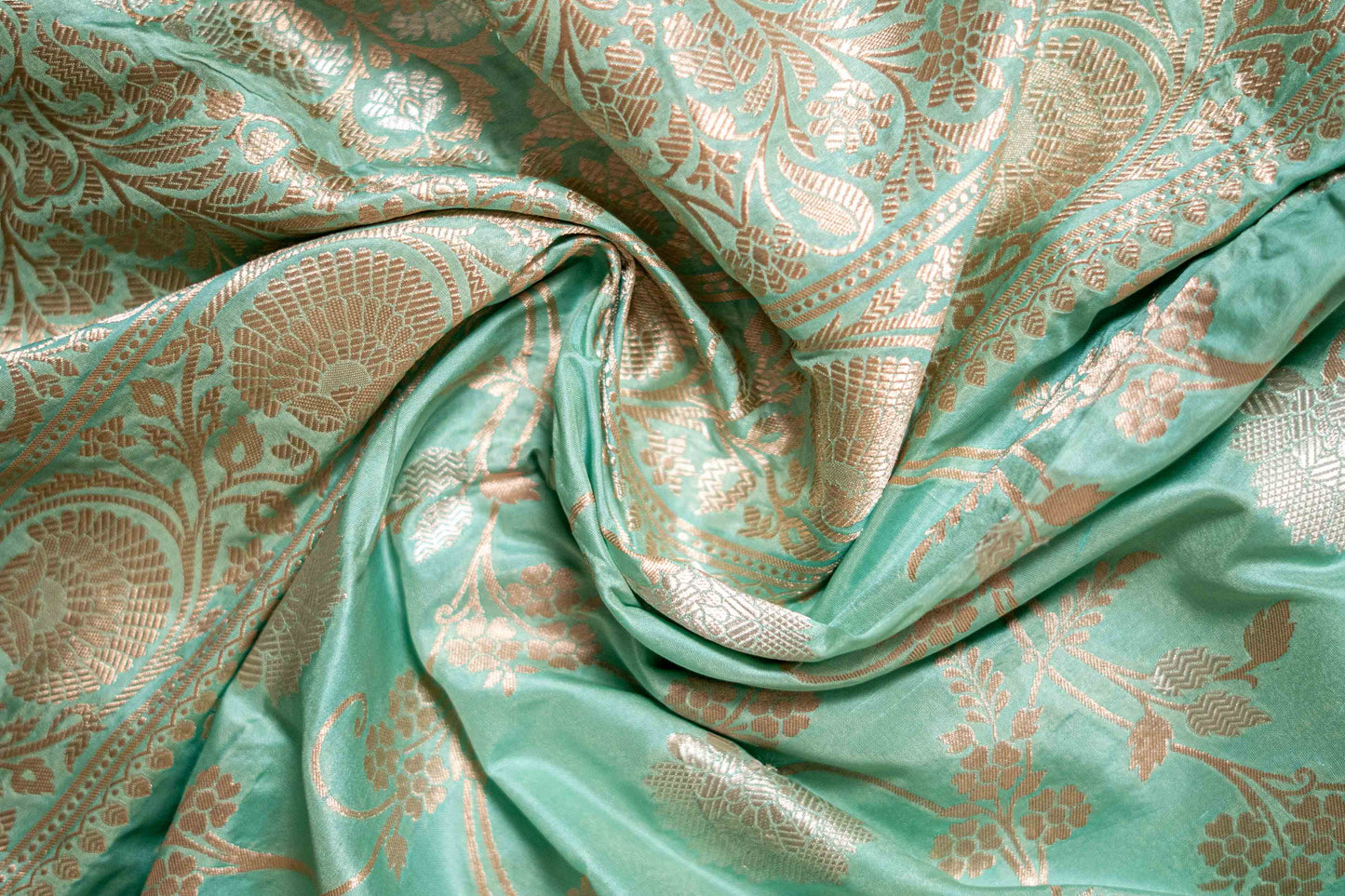 Pure Katan Banarsi Silk With Floral Bel Work