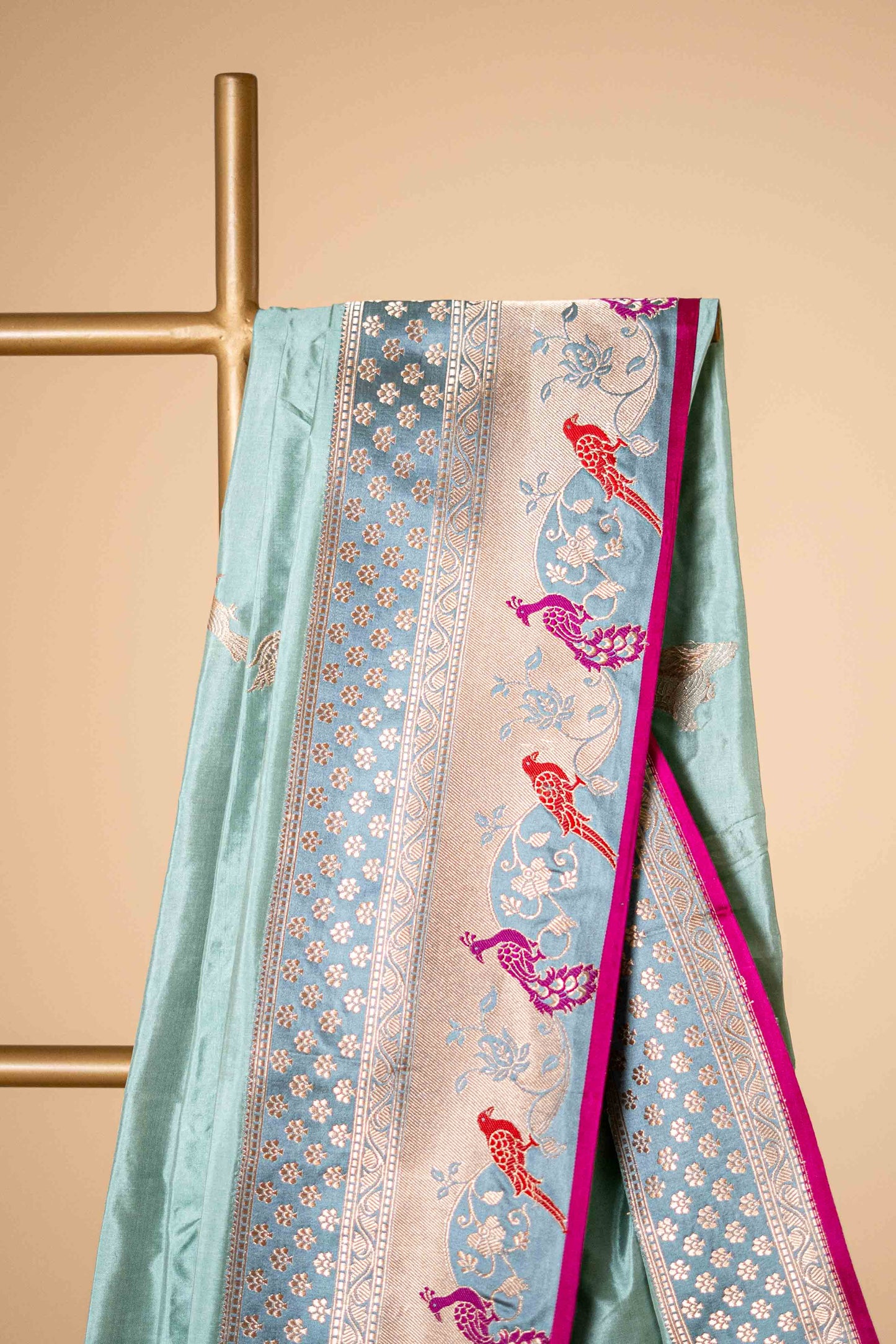 Sky Blue - Pure Katan Banarsi Silk