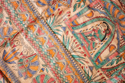 Madhubani Pure Tusser Silk Saree