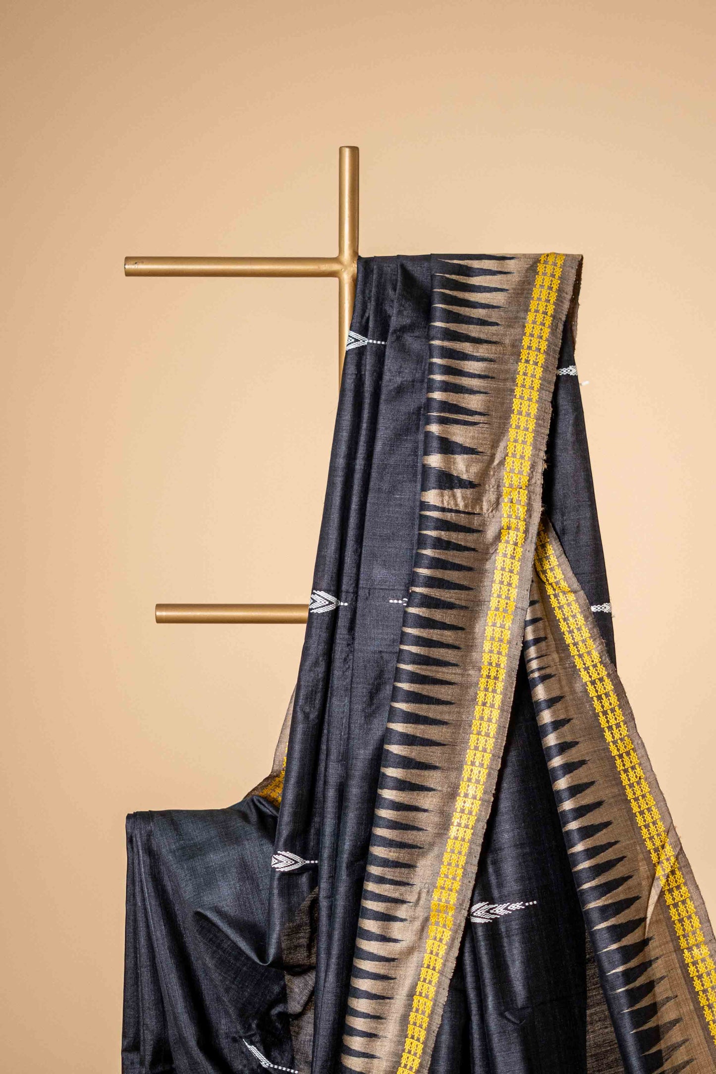 Pure Tusser Silk With Temple Border