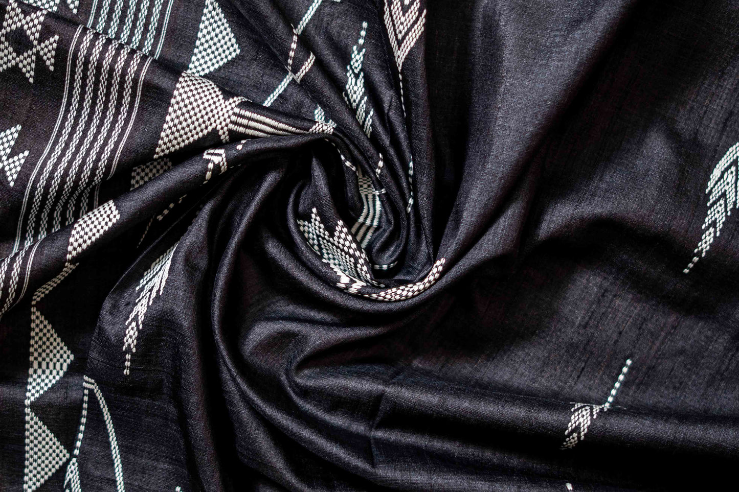 Pure Tusser Silk With Temple Border