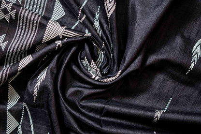 Pure Tusser Silk With Temple Border