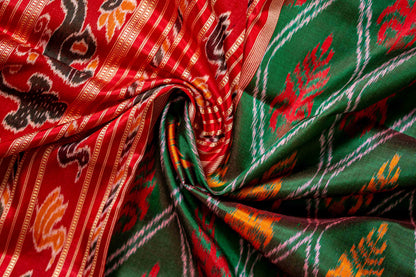 Pure Odisha Khandua Silk With Leaf Motif