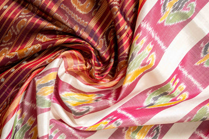 Pure Odisha Khandua Silk With Ikat Motif
