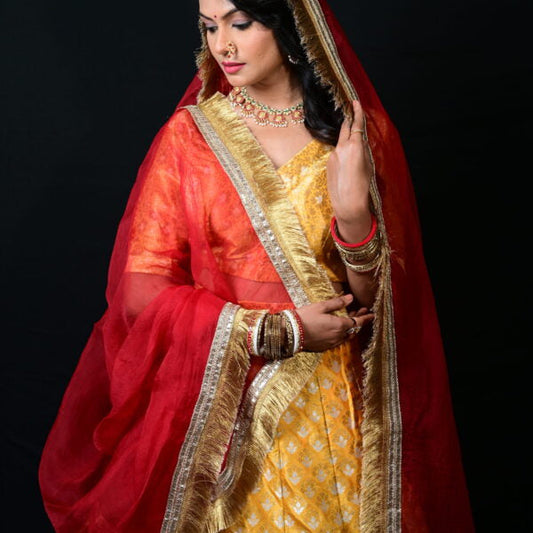 banarasi Yellow lehenga