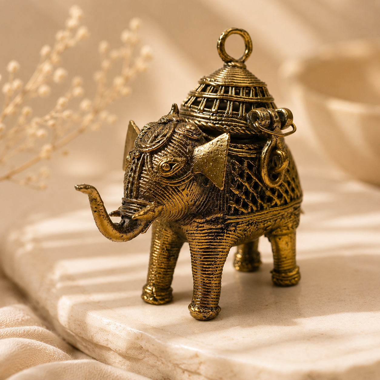 Dhokra box elephant