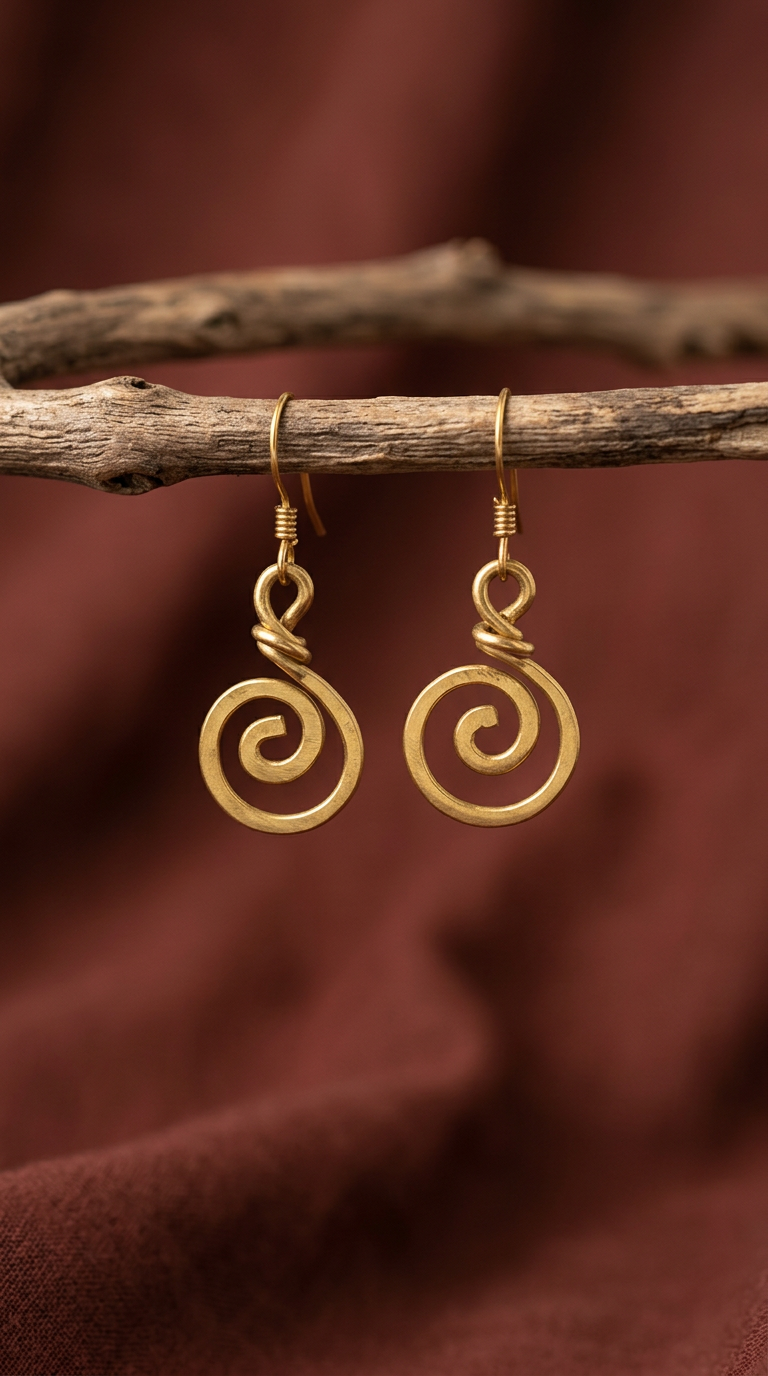 Brass earring for womens