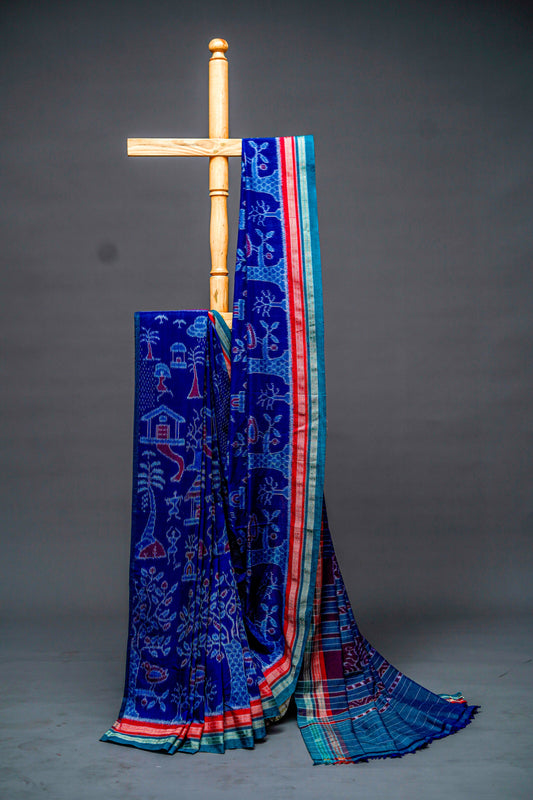 Sambalpuri Cotton( Deep Indigo Blue)