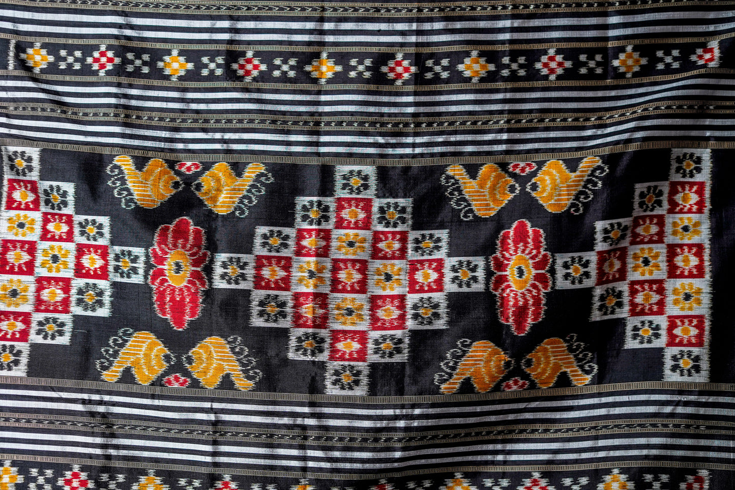 Khandua Silk (Black with White)