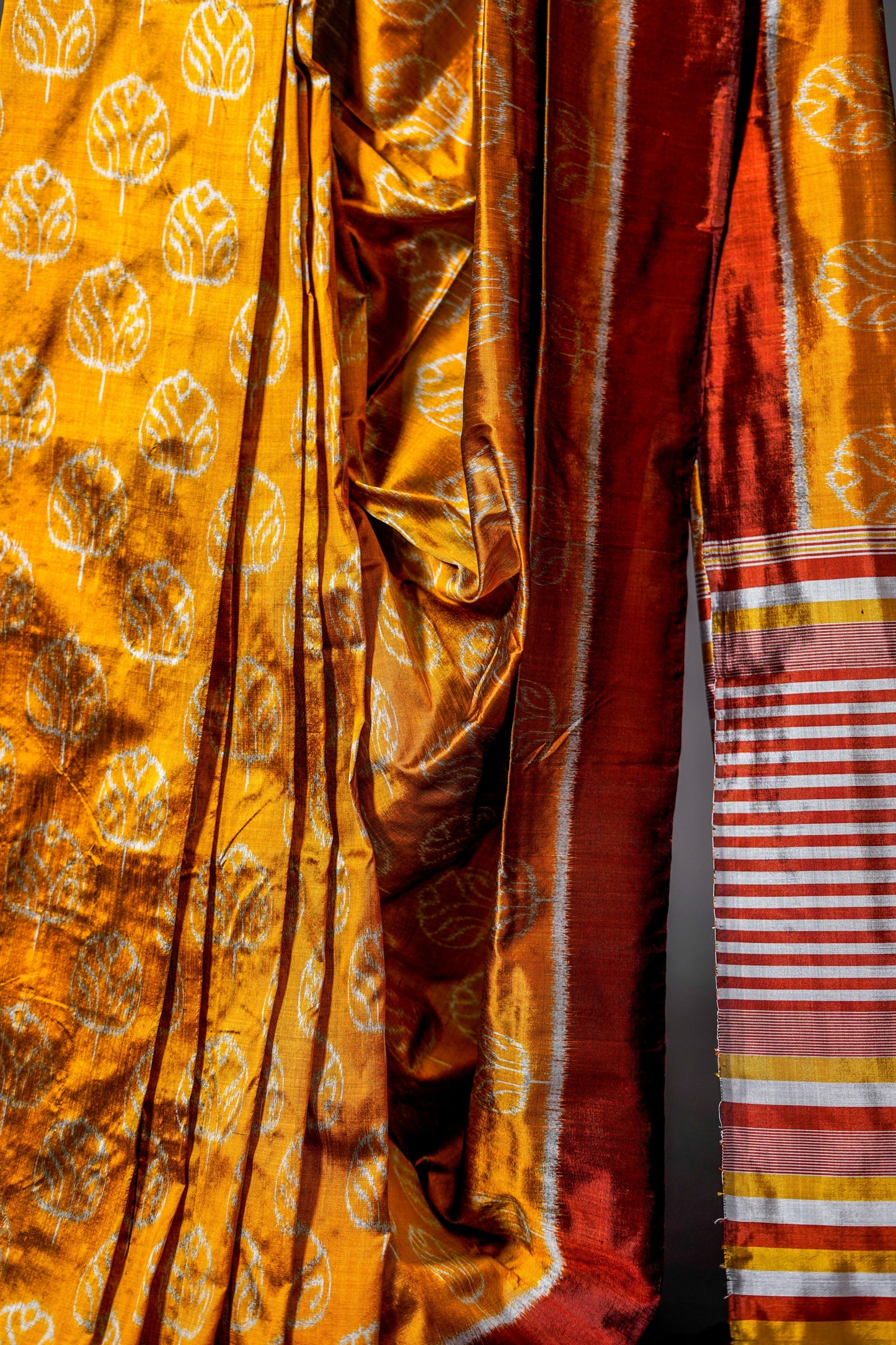 Khandua Silk (Bright yellow with red & white border )