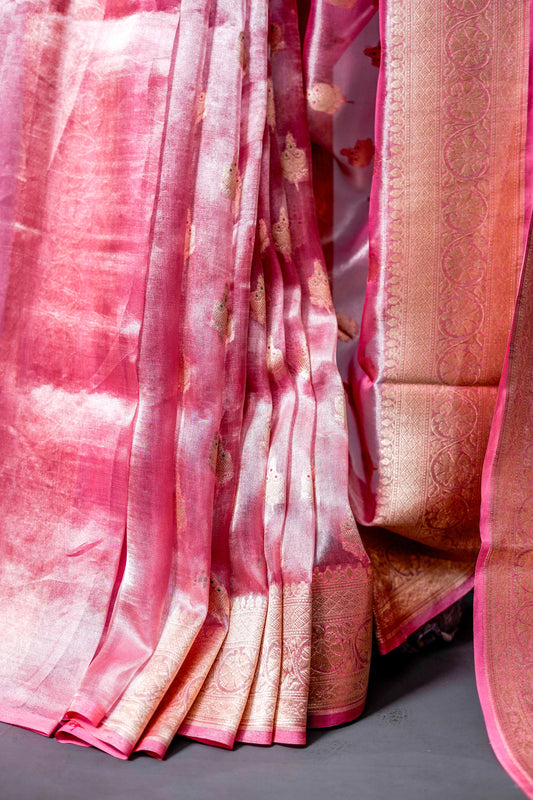 Tissue Banarasi Saree (Rich magenta ) - Atulyakarigari