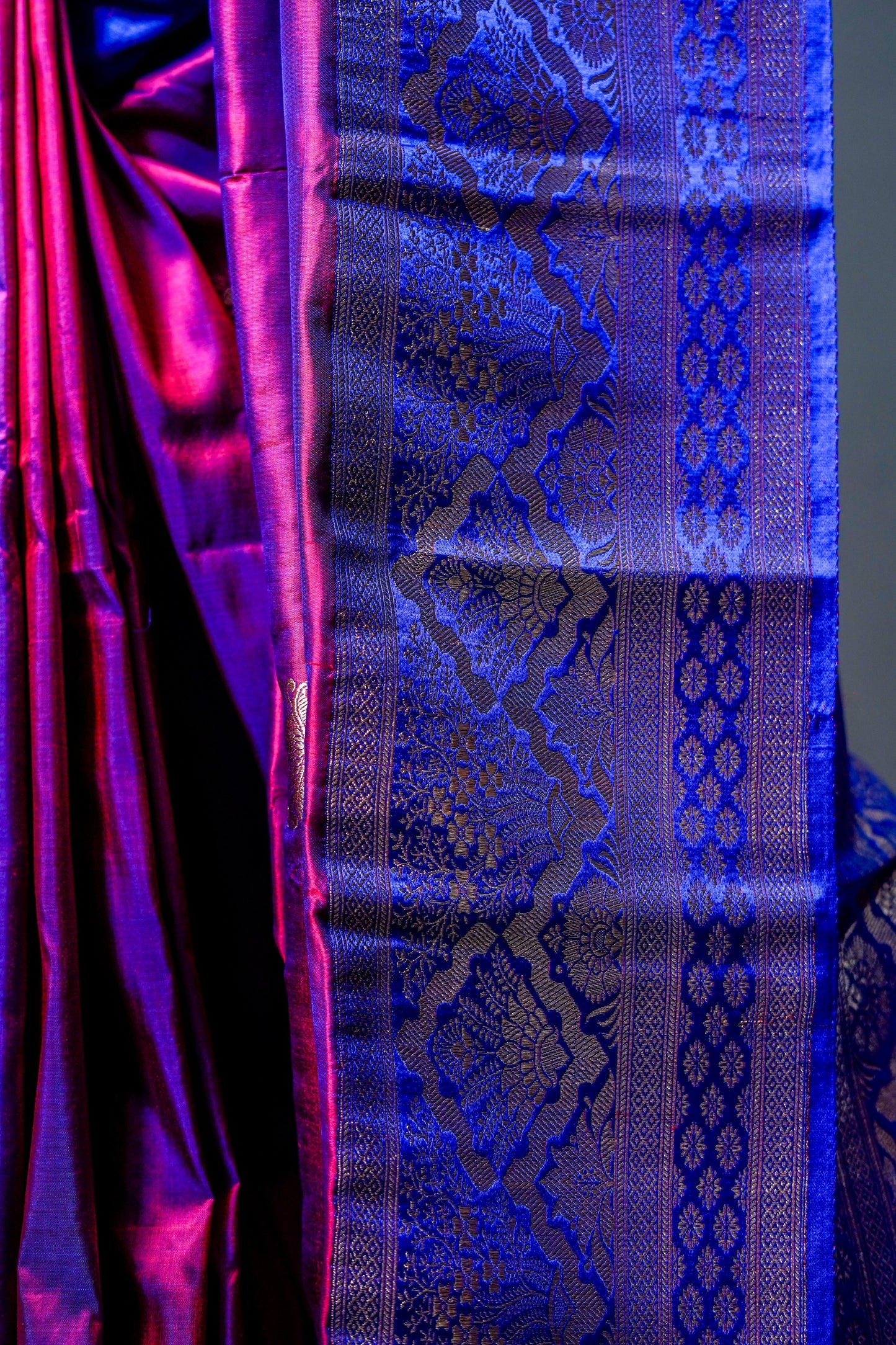 Katan Banarsi (Royal blue and deep purple)