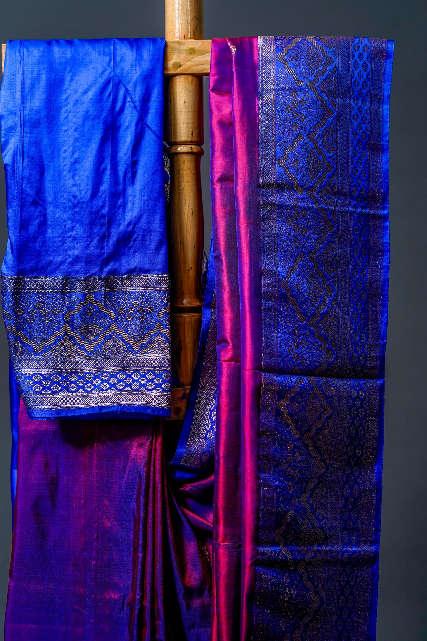 Katan Banarsi (Royal blue and deep purple)