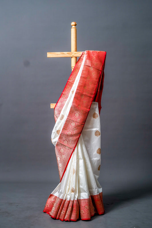 Katan Banarsi (White base with brownish )