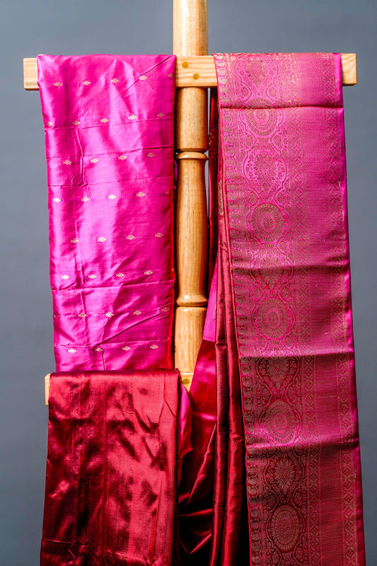 Katan Banarsi (Deep magenta and maroon)