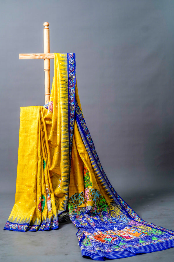 Hand painted Gopalpur Tusser Saree