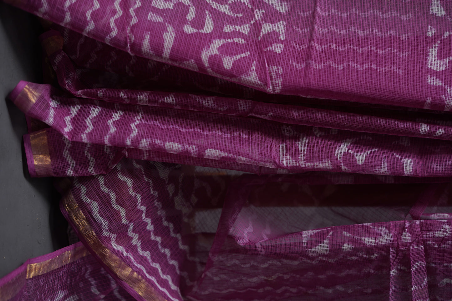 Pure Moonga Kota (Rich Magenta with White)