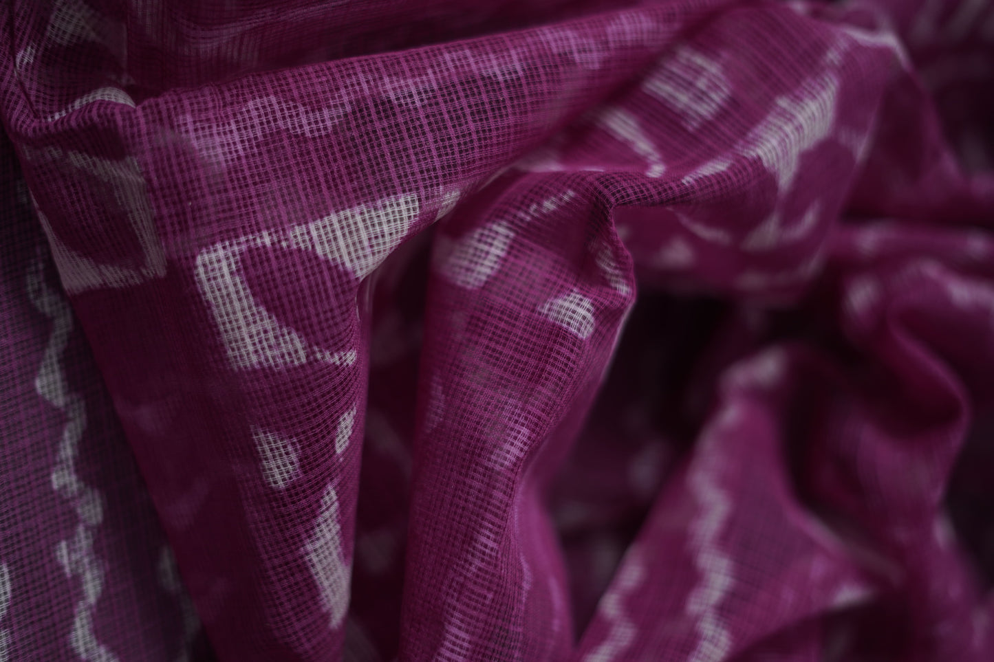 Pure Moonga Kota (Rich Magenta with White)