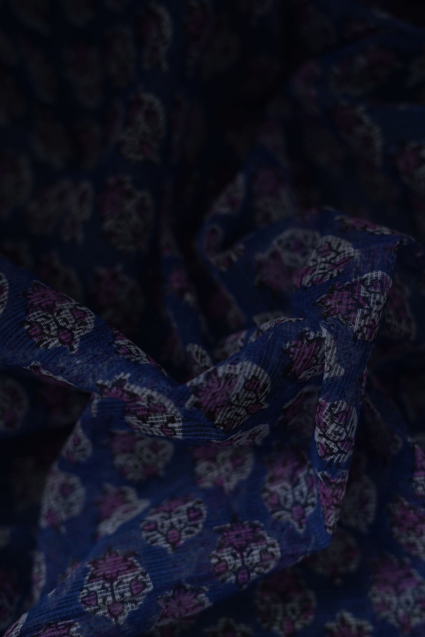 Pure Moonga Kota(Royal Blue base with Pink)