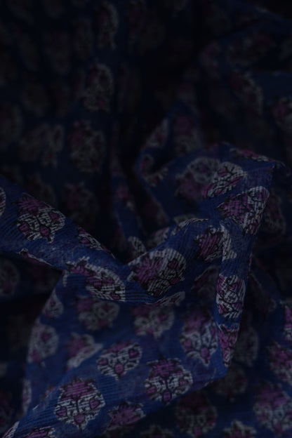 Pure Moonga Kota(Royal Blue base with Pink)