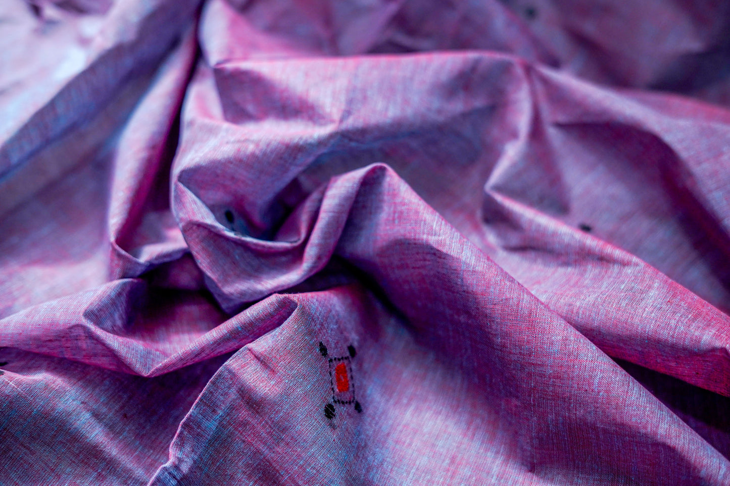 Pure Kantha Cotton (Purple with Multicolour Accents)