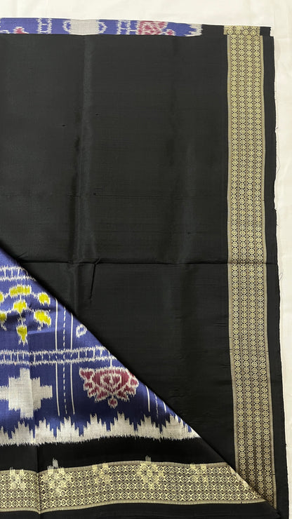 Khandua Silk Saree (Deep blue with black borders )