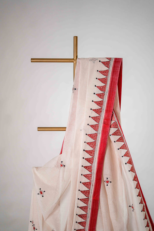 Handworked Pure Kantha Cotton Saree - Atulyakarigari